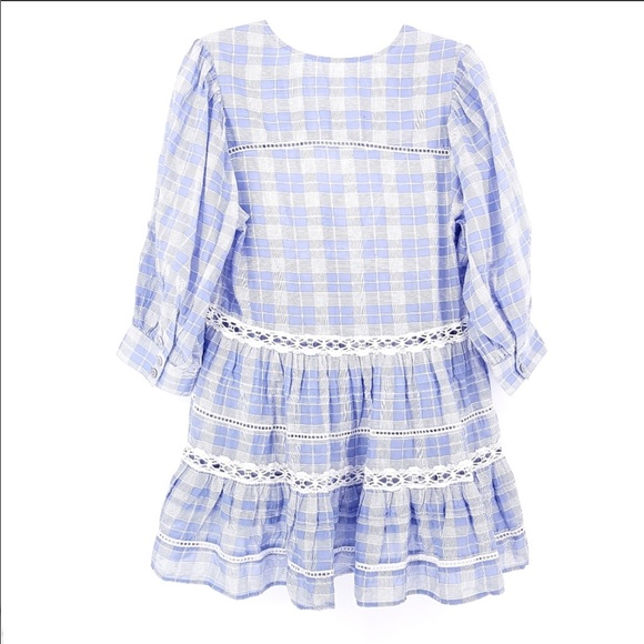 NWOT Free People Time out Lace tunic plaid blouse - Picture 5 of 7